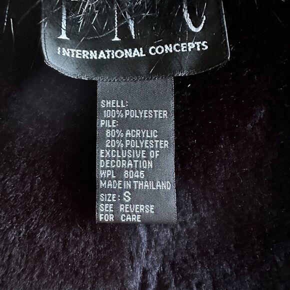 INC Faux Fur Trim Vest – Black, Size S, Luxe Texture - Picture 5 of 7